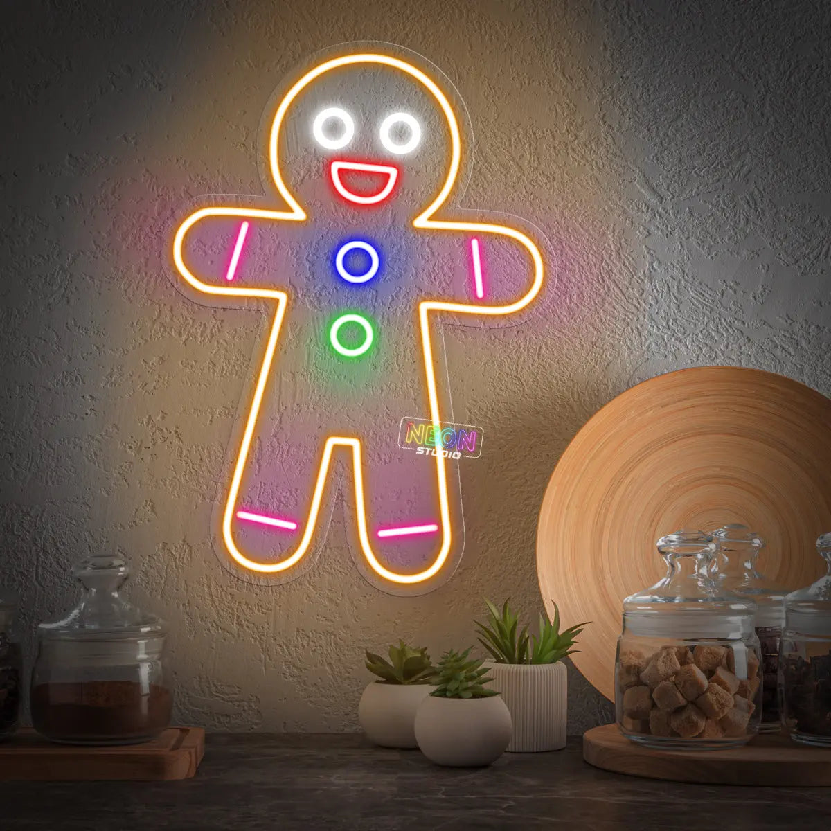 The gingerbread man neonskylt